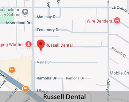 Map image for Emergency Dentist in Whittier, CA